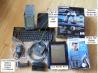 Various (Palm III PDA, Cruz Reader R101, binoculars, battery charger)