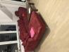 Kotna sedežna garnitura 200 x 275 cm rdeče barve