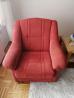 Sedežna garnitura s fotelje, v dobrem stanju, rdeče barve. Očišče