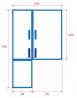 Dvokrilno okno z roletama (64 x 250 / 95 x 160) PVC
